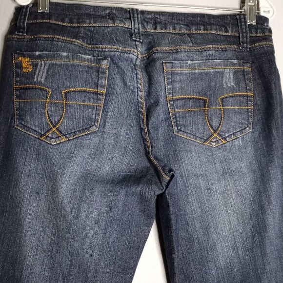 TFive Jeans Junior Size 13 Denim Skinny Distressed Medium Dark Y2K - Picture 5 of 9